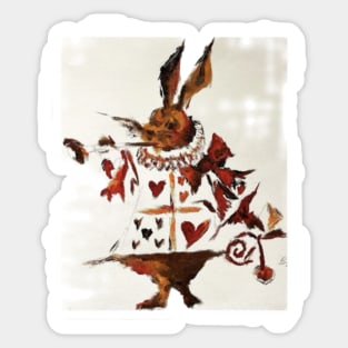 White Hare Alice in Wonderland Sticker